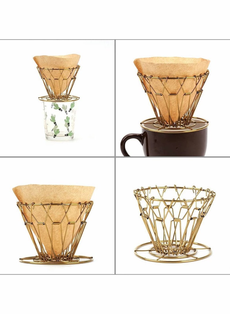 NIBEMINENT Collapsible Pour Over Coffee Dripper Holder, Stainless Steel - Image 4