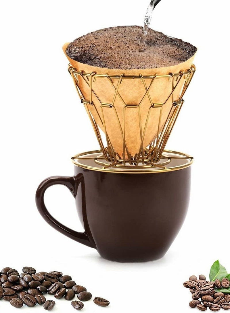 NIBEMINENT Collapsible Pour Over Coffee Dripper Holder, Stainless Steel - Image 2