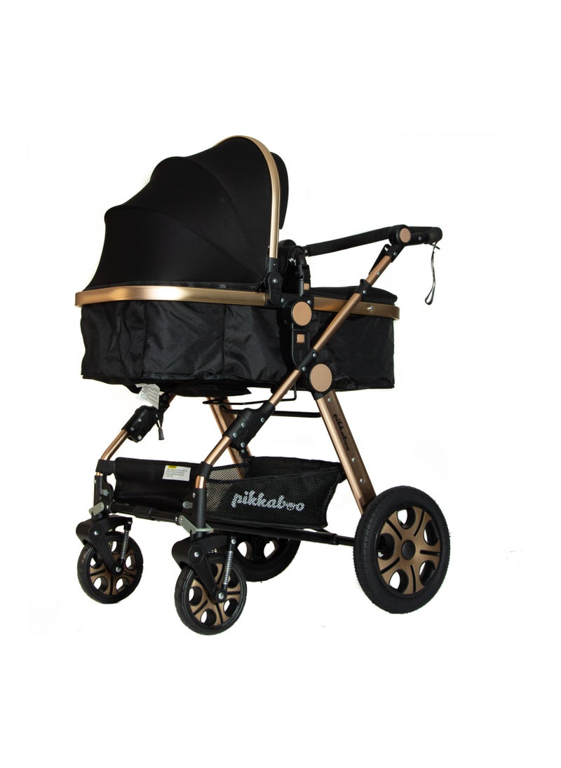 Pikkaboo - Pikkabo-3in1 Luxury Pram Stroller-Black - Image 1