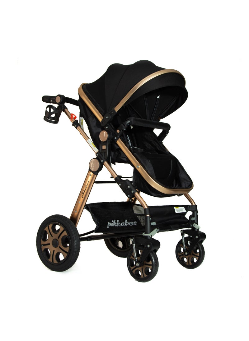 Pikkaboo - Pikkabo-3in1 Luxury Pram Stroller-Black - Image 1