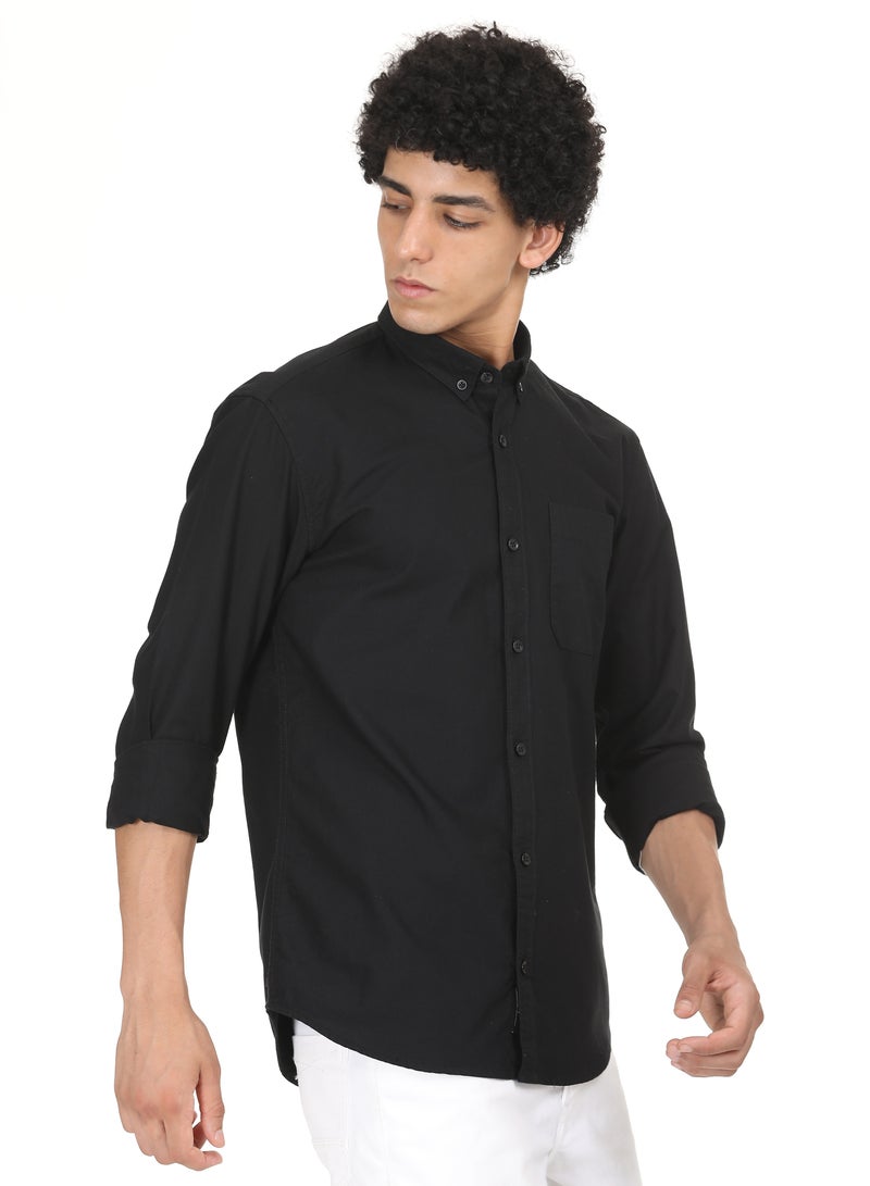 ملابس RSO قميص أكسفورد من القطن الصلب للرجال من RSO Outfits (أسود،) - Image 3