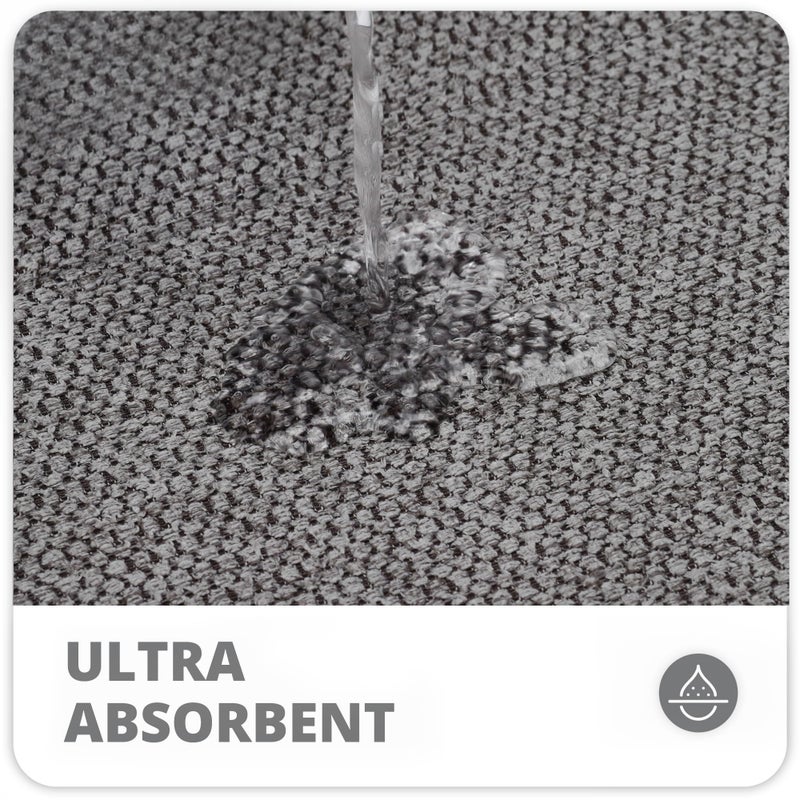 Bosap Bath Mat Ultra Thin Bath Brugs Rubber Bath Haps للحمام سريع الجاف قابل للغسل تحت الباب سجاد الحمام الامتصاص السوبر لحمام الحمام دش (رمادي داكن 20'x32 '') - Image 2