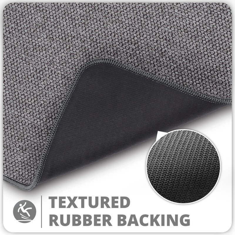 Bosap Bath Mat Ultra Thin Bath Brugs Rubber Bath Haps للحمام سريع الجاف قابل للغسل تحت الباب سجاد الحمام الامتصاص السوبر لحمام الحمام دش (رمادي داكن 20'x32 '') - Image 3