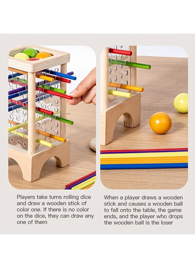 AROAQ Wooden Stacking Game That Helps Distinguish Colors And Shapes, Exercises Spatial Thinking And Logical Analysis, Suitable for Parent-Child Interactive Party Puzzle Toys for Children Aged 3 And Above  - Image 3