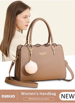 DUNISO Women's Fashion Handbag Faux Leather Crossbody Bag For Women Large Capacity Bow Trim Tote Bags Top Handle Satchel Fashionable Travel Shoulder Bag For Ladies  - Image 1