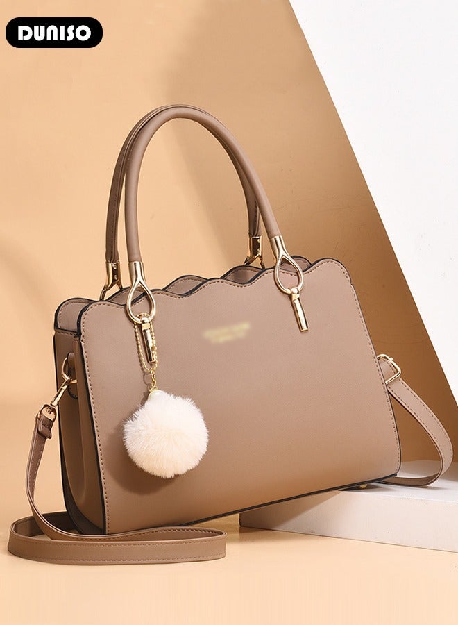 DUNISO Women's Fashion Handbag Faux Leather Crossbody Bag For Women Large Capacity Bow Trim Tote Bags Top Handle Satchel Fashionable Travel Shoulder Bag For Ladies - Image 5