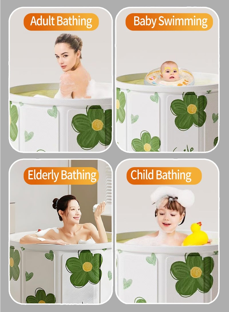 BEIRUI Large Capacity Waterproof Portable Non-Inflatable Folding Soaking Spa Bathtub Barrel, Household Large Shower Bathing Tubs, Separate Family Bathroom SPA Tub for Adults and Kid - Image 5