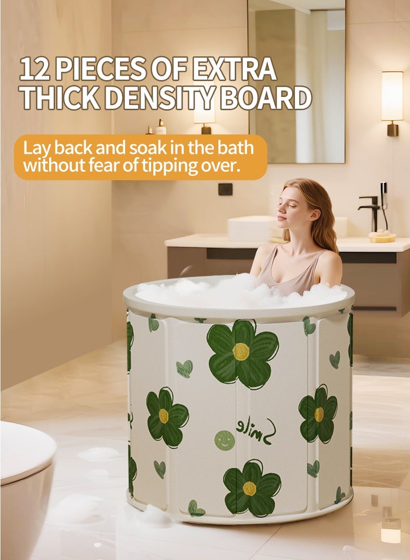 BEIRUI Large Capacity Waterproof Portable Non-Inflatable Folding Soaking Spa Bathtub Barrel, Household Large Shower Bathing Tubs, Separate Family Bathroom SPA Tub for Adults and Kid - Image 4