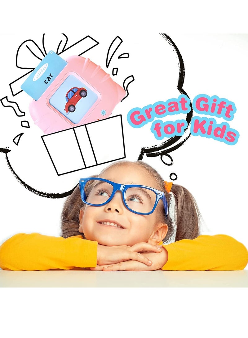 Educational Toys for 2 3 4 Years Old 112 Talking Baby Flash Cards,Boys 2-6 Years 224 Words Audible Baby Speech Therapy Toys Autism Toys for Girls Birthday Gifts for Kids (Pink_112 Card(224 Words)) - Image 3
