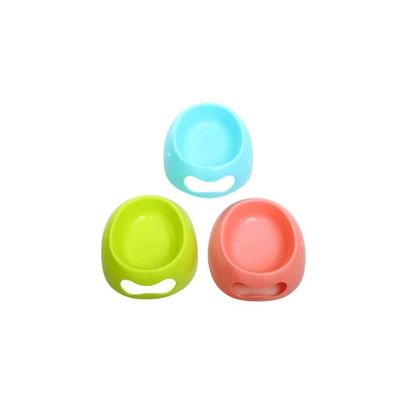 Pet Store Pet Feeding Container Shaped Like Egg Holds Food or Drink on Flat Ground Round Base Helps Steady Meal time in Home Kitchen mat or sit Area During Daily pet use Pink