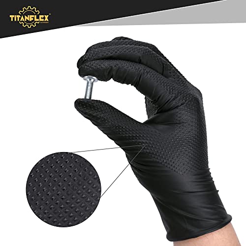 TitanFlex 8-mil Premium Nitrile Gloves, Black, Medium, Unisex, Protective Glove - Image 5