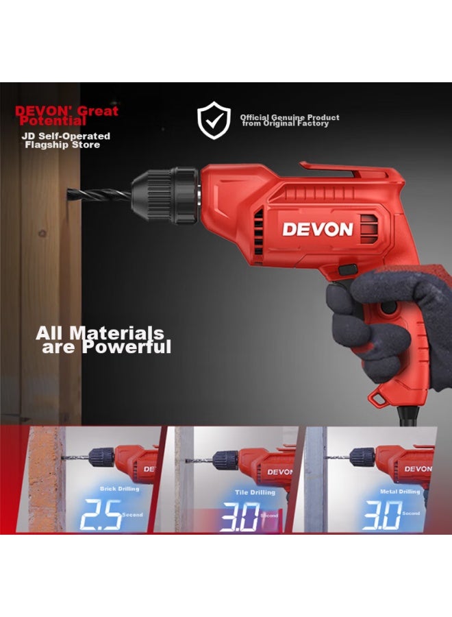 Devon Dayou Handheld Drill, Electric Drill, Multi-functional Self-locking Chuck, Household Dd5-10 Electric Drill Screwdriver - Image 3