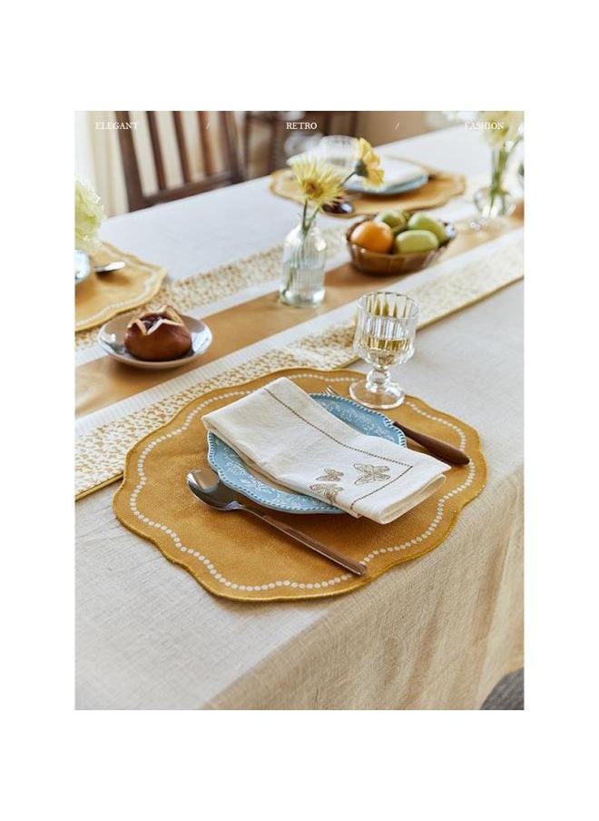 Generic Crayon Pie Placemat Napkin French Pad Solid Color Household Insulated Chinese Cabinet Plate Mat-Color:Songgu Listening Style A - Placemat-Specifications:Diameter 35cm*4 Sheets  - Image 3