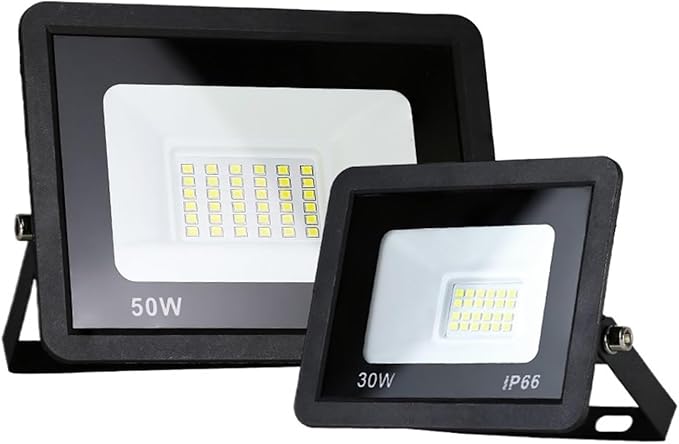 LED Flood Light 100W 50W 30W 20W 10W IP66 Waterproof Outdoor Spotlight Warm White Black - Image 1