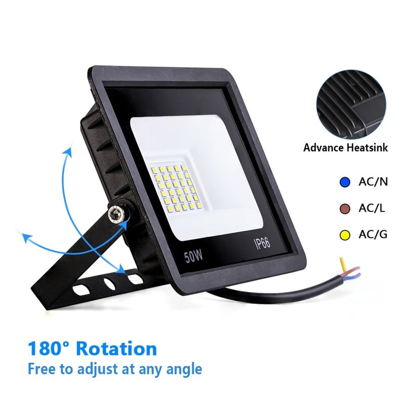 LED Flood Light 100W 50W 30W 20W 10W IP66 Waterproof Outdoor Spotlight Warm White Black - Image 4