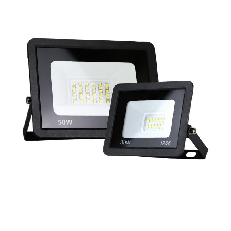LED Flood Light 100W 50W 30W 20W 10W IP66 Waterproof Outdoor Spotlight Warm White Black - Image 2