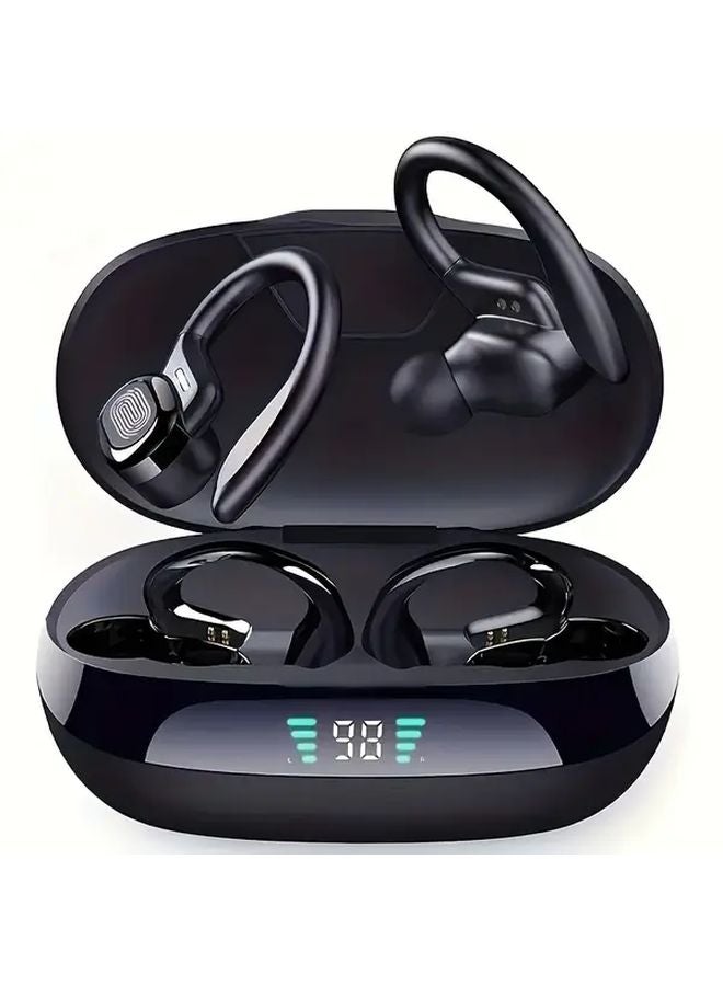 Red Pure Bass Wireless Headphones Noise Cancelling Earbuds with LED Display Microphone - Image 5