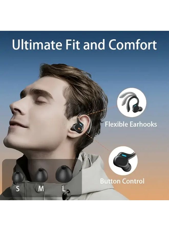 Red Pure Bass Wireless Headphones Noise Cancelling Earbuds with LED Display Microphone - Image 3