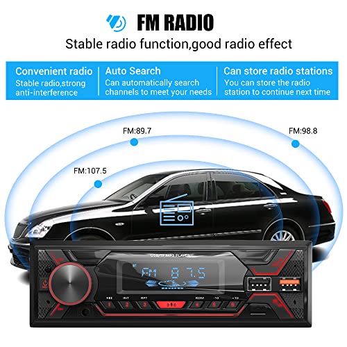 Modishombre Car Fm Stereo System -720S Mp3 Player with Bluetooth, 1 Din, 200 Watts with Dual USB Ports (Music & Charging), Aux in, Fm, Hands Free Calling with Phone Caller Id & Remote Control - Image 4