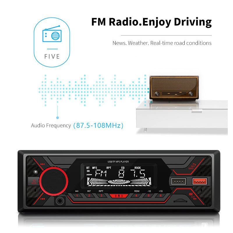 Modishombre Car Fm Stereo System -720S Mp3 Player with Bluetooth, 1 Din, 200 Watts with Dual USB Ports (Music & Charging), Aux in, Fm, Hands Free Calling with Phone Caller Id & Remote Control - Image 3