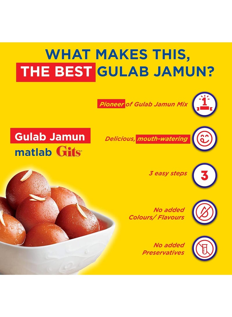 Gits Instant Gulab Jamun Dessert Mix, Makes 100 per Pack, Pure Veg, Delicious Indian Dessert and Mithai, 500g (Pack of 6) - Image 3