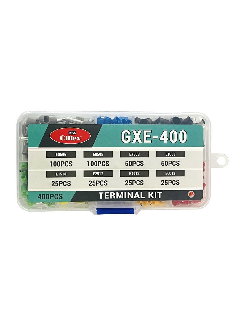 RACO Insulated Terminal Kit with 400pcs | 8 Type Premium Copper Ferrule Terminals Nylon Insulated Pin Cord End Connectors Kit - Image 1