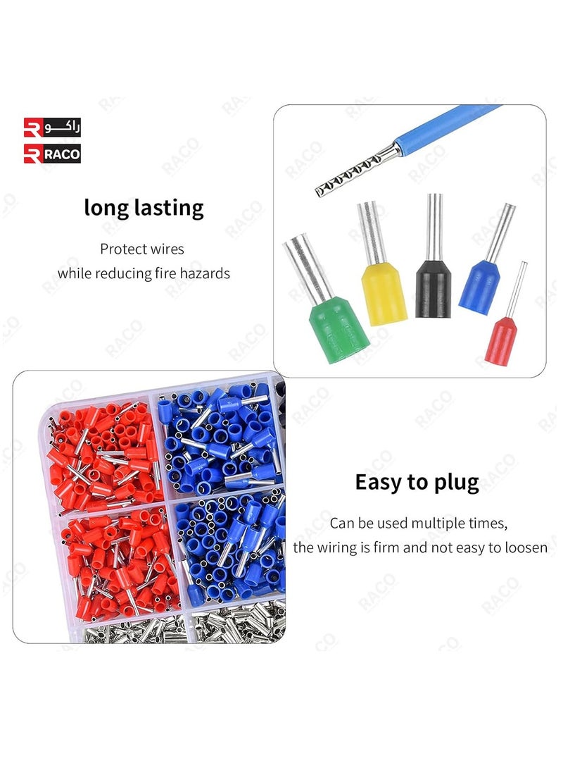 RACO Insulated Terminal Kit with 400pcs | 8 Type Premium Copper Ferrule Terminals Nylon Insulated Pin Cord End Connectors Kit - Image 4