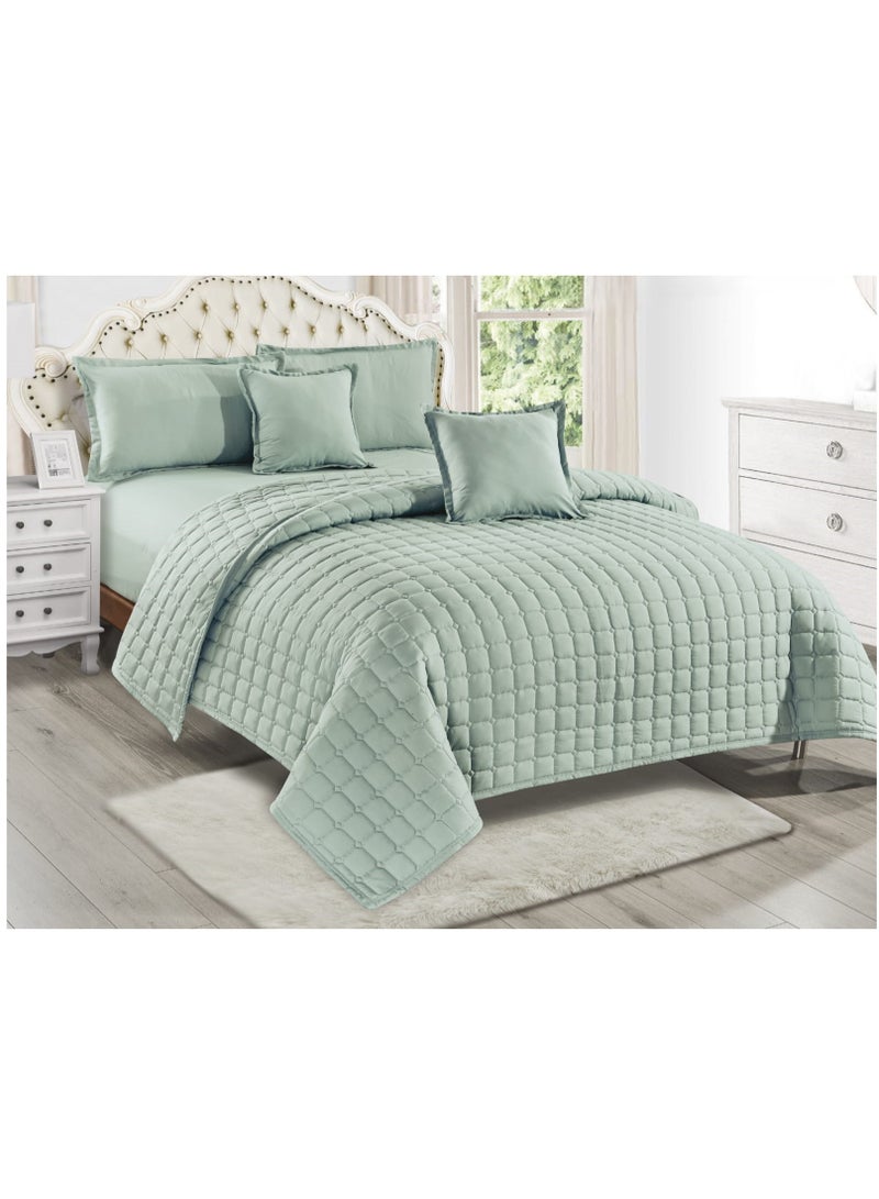 Moon 4-Piece Compressed Comforter Set Single Size Microfiber light green 210x160cm