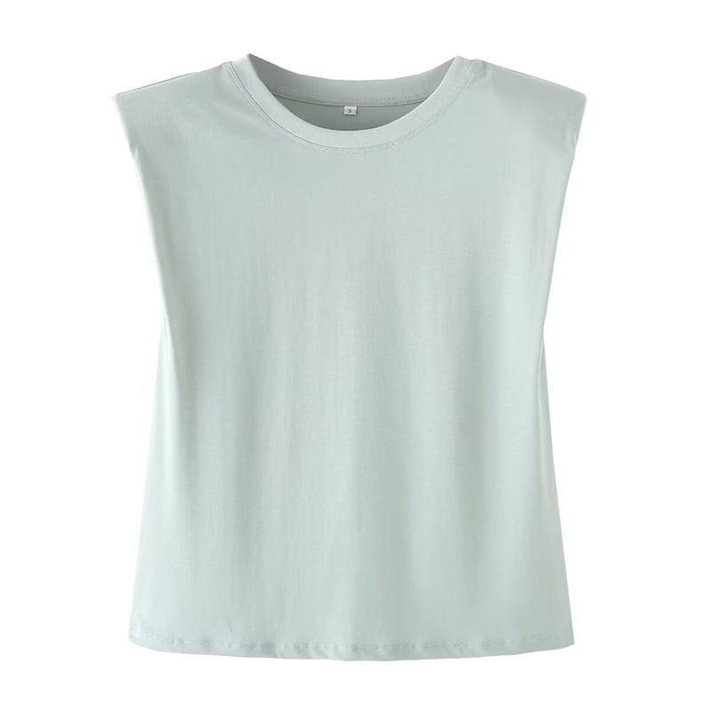 Style Loose Short-Sleeved T-Shirt For Women Summer Export Ins Internet Celebrity Style Design Shoulder Pad Sleeve Top - Image 5