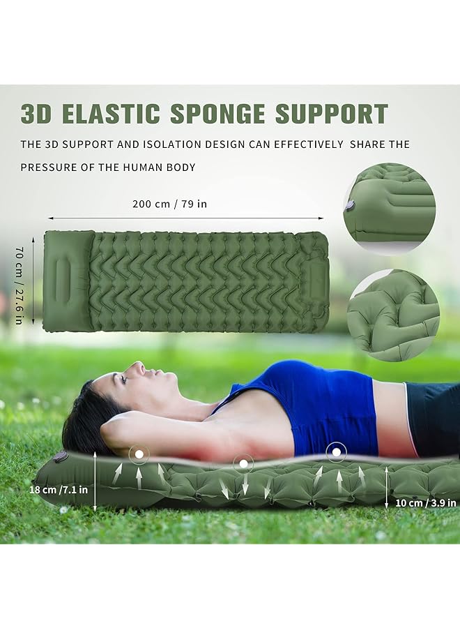 Excefore Camping Sleeping Pad Extra Thickness 10 Cm Inflatable Sleeping Mat With Pillow Built In Pump Compact Ultralight Waterproof Camping Air Mattress For Backpacking Hiking Tent Traveling - Image 4
