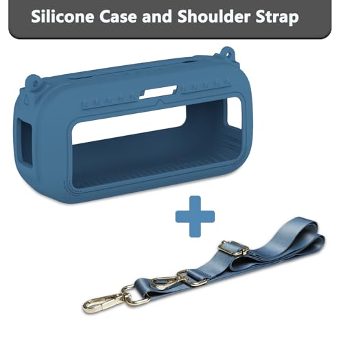 JCHPINE Silicone Cover Case for Bose SoundLink Max Portable Speaker Accessories, Soft Silicone Skin for Bose SoundLink Max Bluetooth Speaker with Shoulder Strap (Blue Case) - Image 3