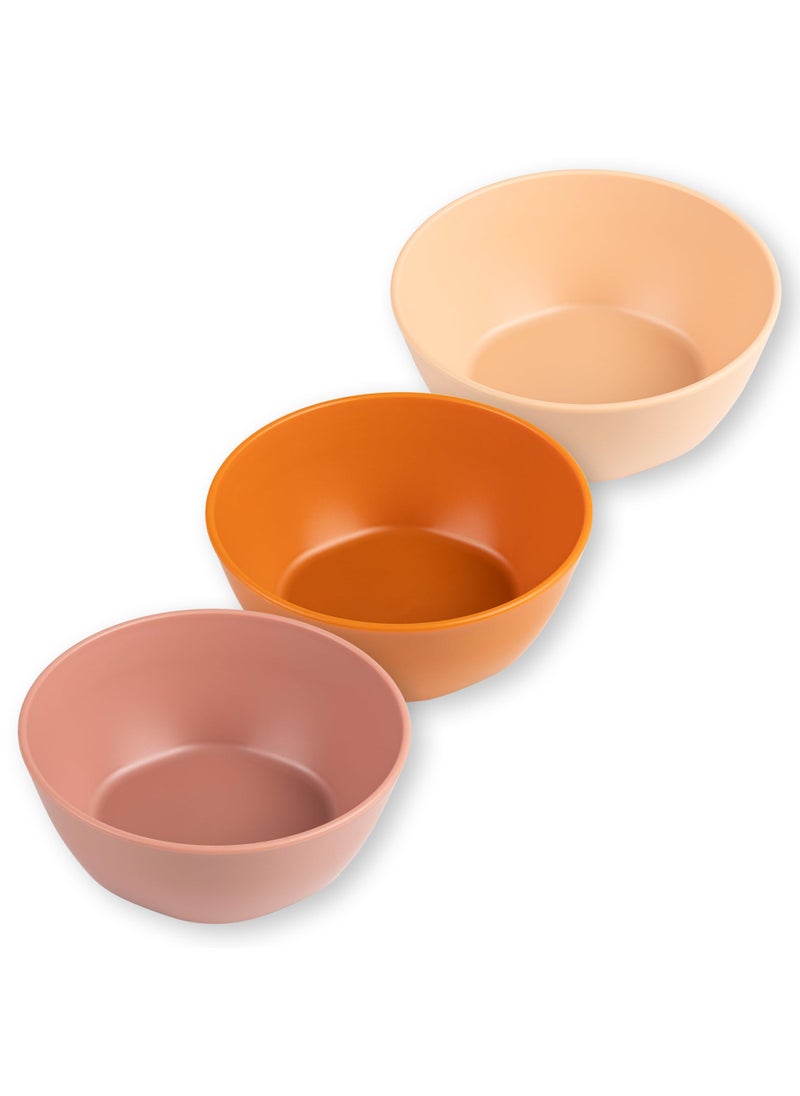 Tiny Twinkle Tiny Twinkle Tableware 3 Pack Dish Set BPAFree Cups Plates and Bowls Sets For Kids and Toddlers  Polypropylene Plastic Dinnerware Set Sand Cinnamon Taupe Round Bowl 
