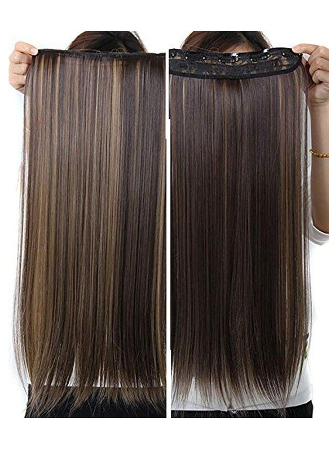 Foreign Holics Golden Highlighter 5 Clips Straight Hair Extension For Women (24Inch) - Image 2