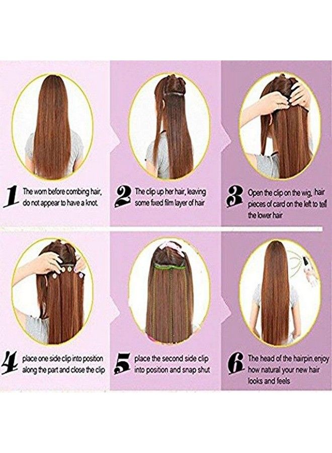 Foreign Holics Golden Highlighter 5 Clips Straight Hair Extension For Women (24Inch) - Image 4