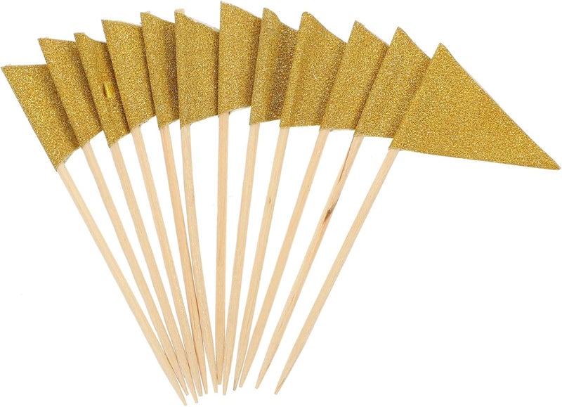 Garneck 12pcs Custom Flags for Cupcakes Fruit Cupcake Toppers Pennant Flags Cake Topper Toothpick Decorative Picks Cake Dessert Toothpick Party Fruits Sticks Disposable Picks - Image 1