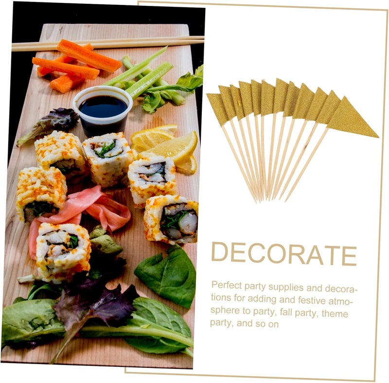 Garneck 12pcs Custom Flags for Cupcakes Fruit Cupcake Toppers Pennant Flags Cake Topper Toothpick Decorative Picks Cake Dessert Toothpick Party Fruits Sticks Disposable Picks - Image 4