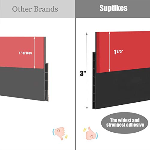 Suptikes Upgraded Door Draft Stopper for Large Gap,Widened Door Sweep Seal Gap Up to 1.4" for Interior, Exterior and Garage Doors- Keeping Draft,Dust, Noise, Unwanted Light and Pests Out, 3" W x 37" L,Black - Image 3