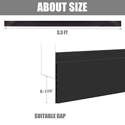 Suptikes Upgraded Door Draft Stopper for Large Gap,Widened Door Sweep Seal Gap Up to 1.4" for Interior, Exterior and Garage Doors- Keeping Draft,Dust, Noise, Unwanted Light and Pests Out, 3" W x 37" L,Black - Image 5