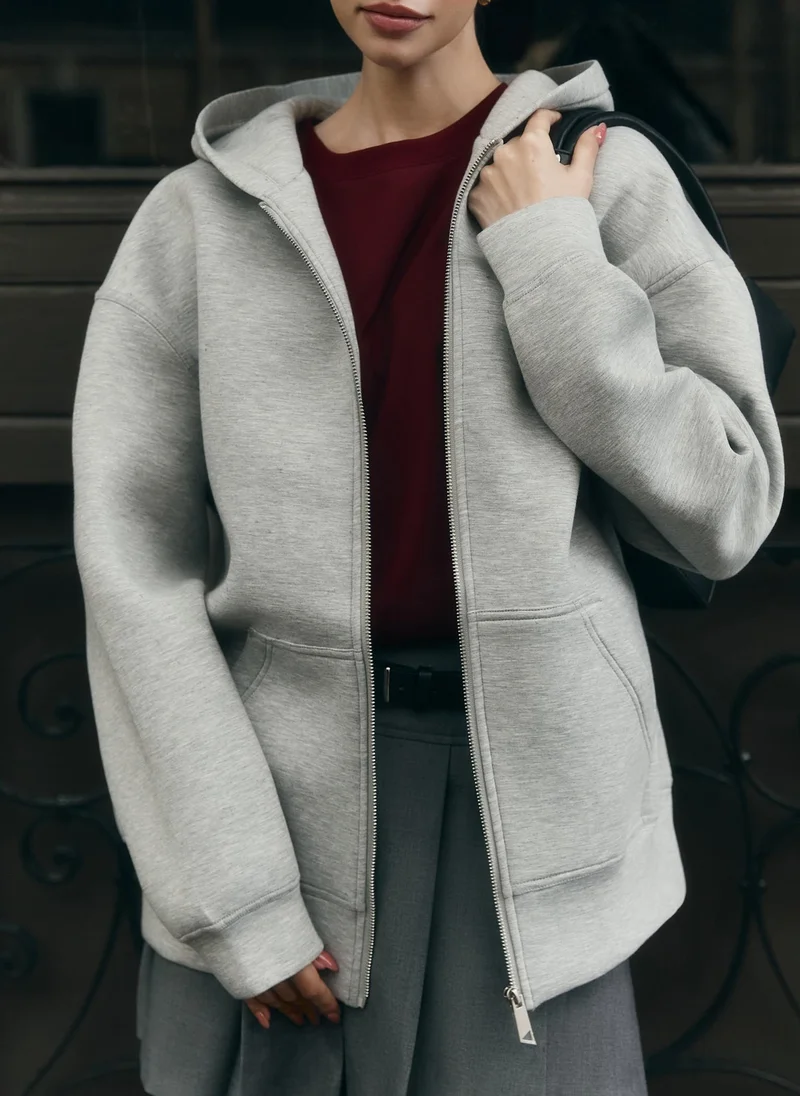 Oversized zip-up hoodie