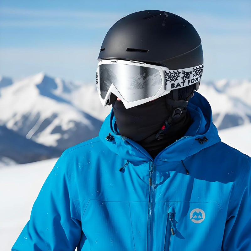 BATFOX Anti Fog Ski Goggles OTG for Adults & Kids, Snowboard Goggles with 100% UV Protection & Anti-Slip Fit for Skiing (Sliver White, Large) - Image 5