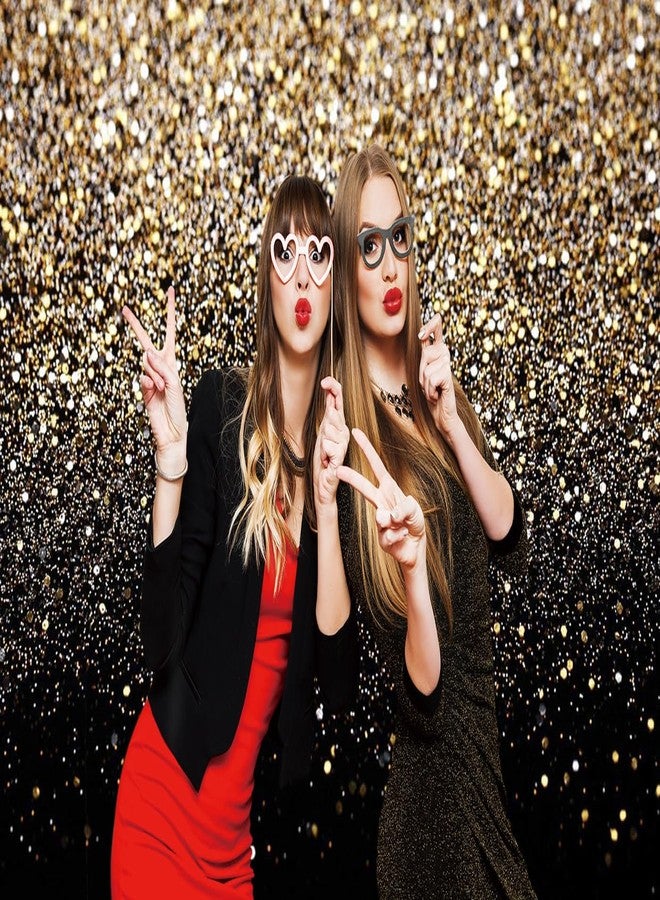 Dudaacvt 7x5FT Black and Gold Backdrop Gold Backdrop Glitter Backdrop Gold Spots Bokeh Backdrop Black and Gold Backdrop New Yeary Parties Backdrop - Image 2