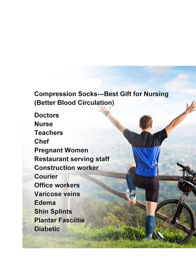 SYOSI Compression Socks, 4 Pairs L/XL for Women and Men, Athletic, Travel, Running, Fitness, Flight Socks, Reduce Calf Pain Faster Recovery (Multicolors) - Image 4