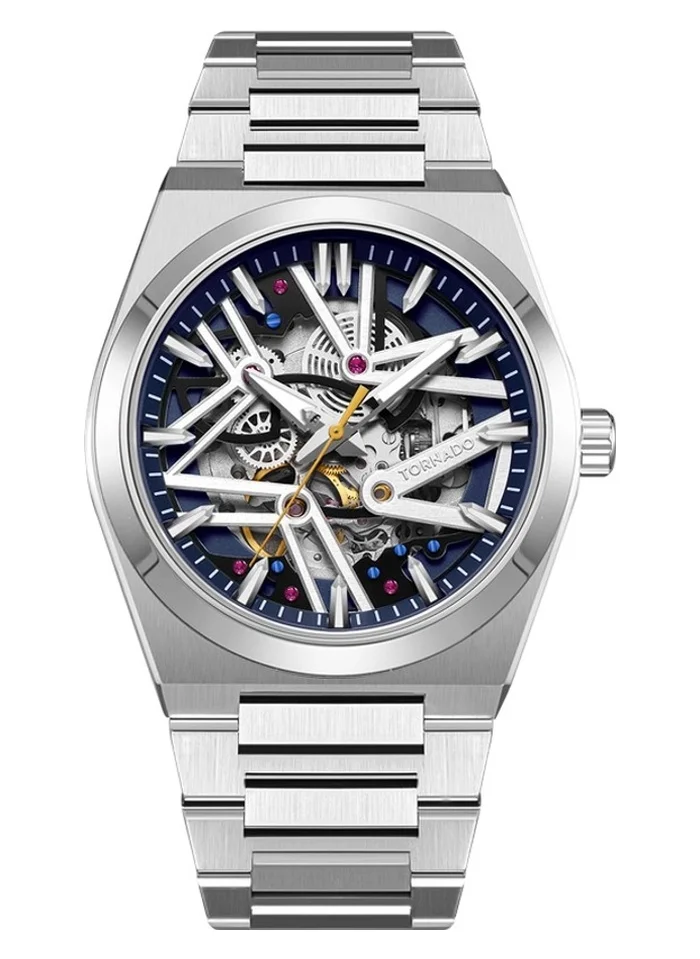 TORNADO Tornado Autonova T24301-SBSN Men's Automatic Display Watch & Metal Strap Silver