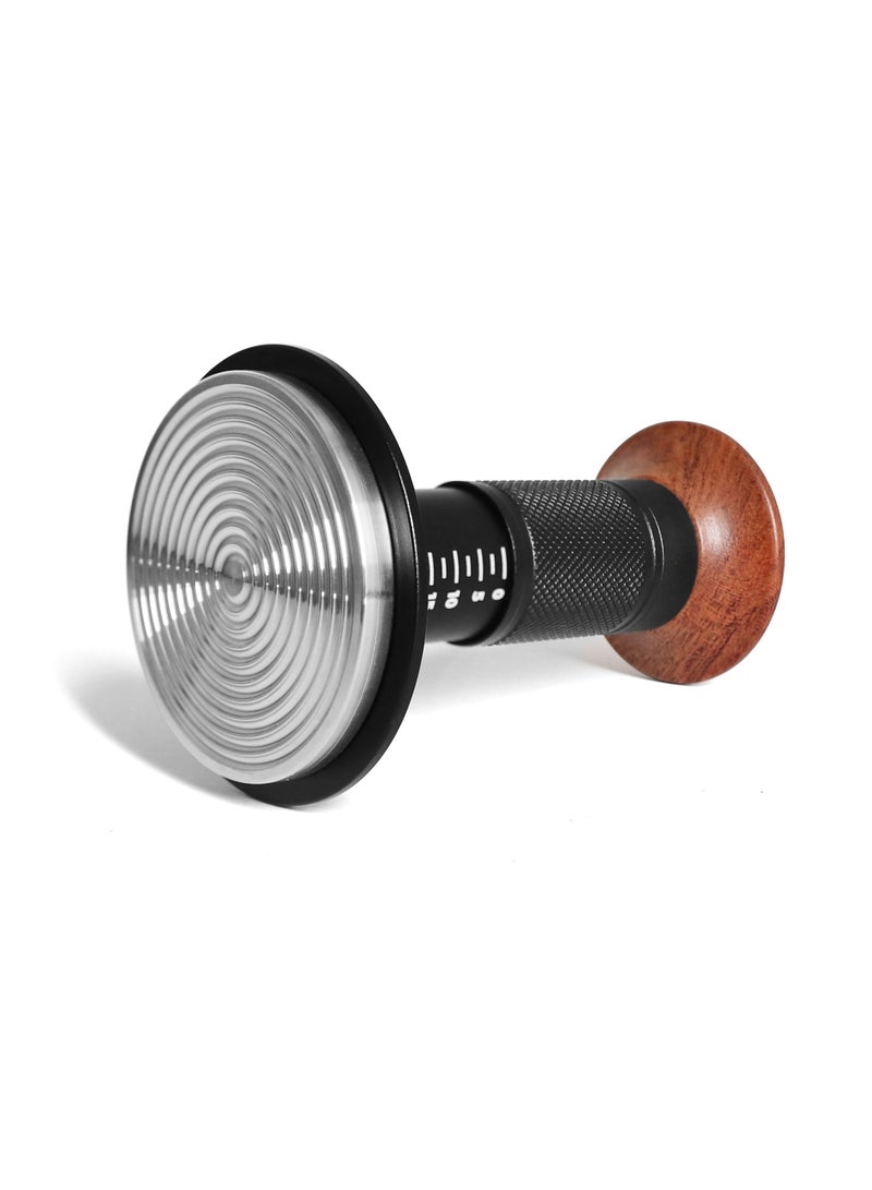 LePRESSO Force Tamper 58.5mm Coffee Tamper / Tamper Technical / Impact Coffee Tamper / Thread Bottom / Material Aluminum + Stainless Steel + Wood - Black - Image 2