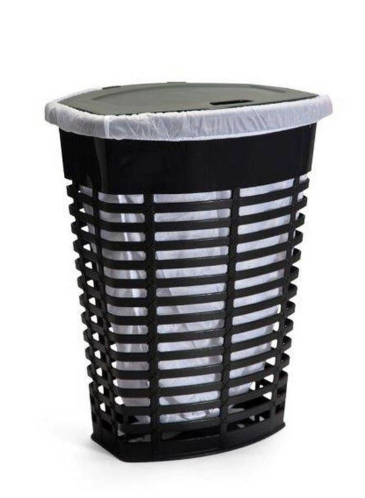 Primanova Palm dirty plastic laundry basket large hamper laundry bin for storing blankets clothes pillows toys shoes. 50 liters gray - Image 1