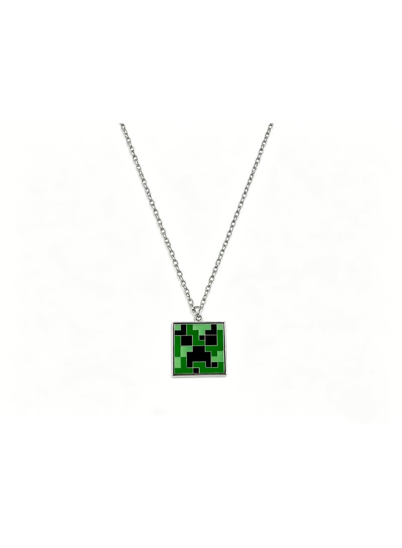Minecraft Creeper Necklace - Green Explosive Emblem Metal Pendant with Adjustable Chain, Gamer Jewelry for Men and Boys, Perfect Gift for Gamers - Image 5