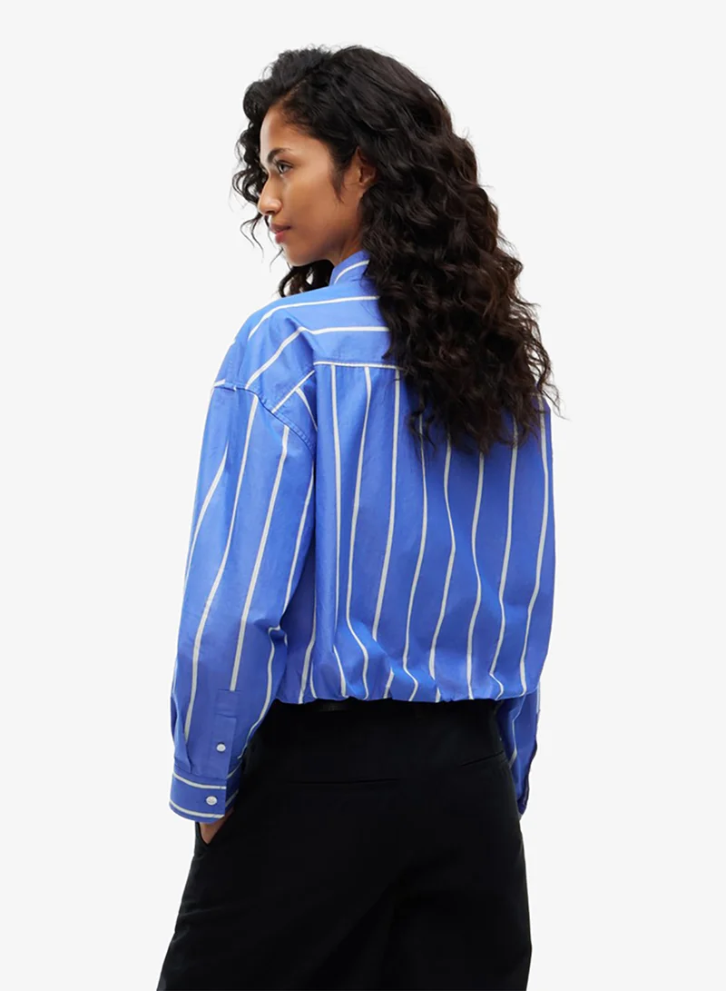 Tommy Jeans Oversized Fit Cropped Gathered Poplin Shirt