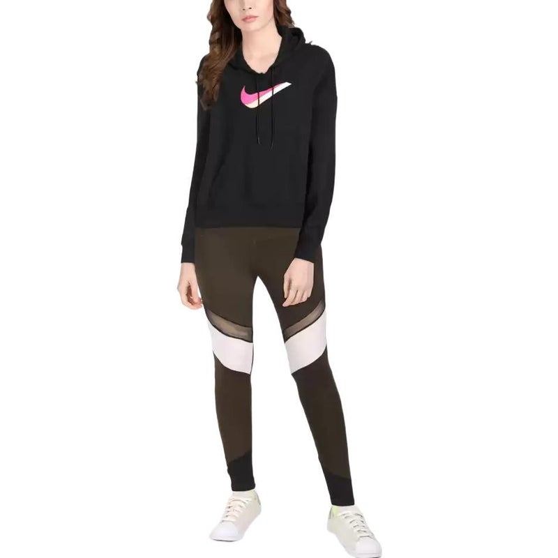 Nike (WMNS) Nike Sportswear Icon Clash Fleece Hoodie 'Black Pink' - Image 2