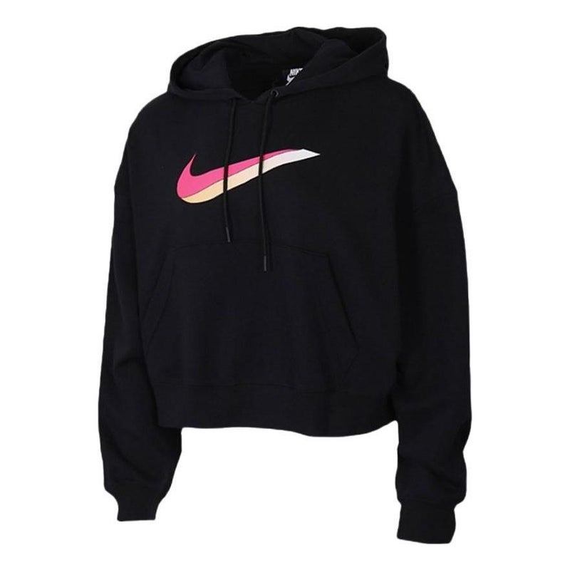 Nike (WMNS) Nike Sportswear Icon Clash Fleece Hoodie 'Black Pink' - Image 1