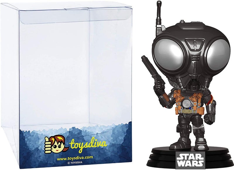 Funko حرب النجوم: مانديالوريان Q90 تمثال فني من فئة بوب مع علبة حماية متوافقة